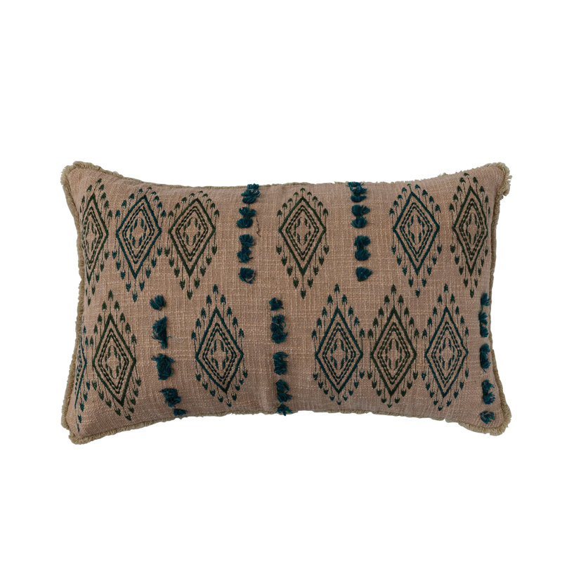 Fringed Cotton Pillow Cover