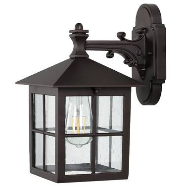 Black Outdoor Post Light Pillar Light E27*1(Without Bulb) Canora Grey