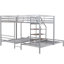 Twin Over & Metal Bunk Bed With Silver Storage Shelves Staircase - Bedroom Creativity Storage, For Beds Charmingness-1258420106