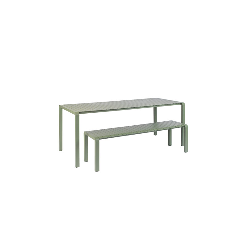 Vondel Outdoor Dining Bench, Green