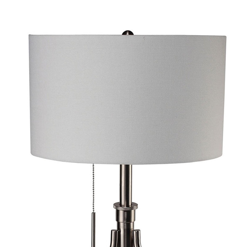 Vintage Look 1pc Floor Lamp, Brushed Chrome