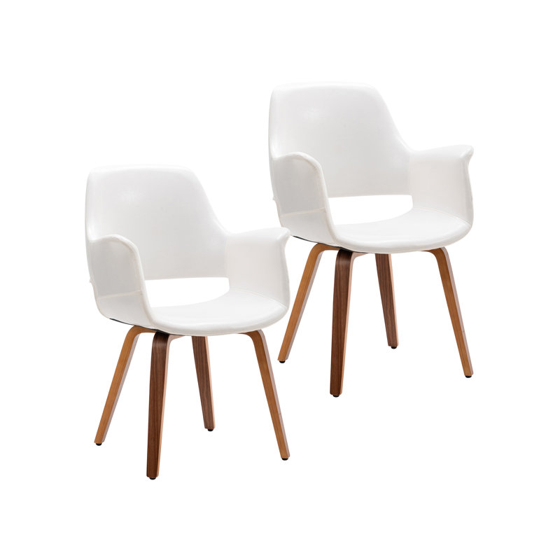 Chaise rembourrée en polyuréthane Jawed, Blanc