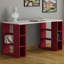 Simone Modern Desk with Built-in Bookcase – Stylish Workspace Desk with 6 Open Shelves-24070010-94592015-134172670