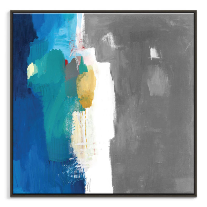 Sally Adams - Painting on Canvas, 41cm H x 41cm W, Black Floater Frame