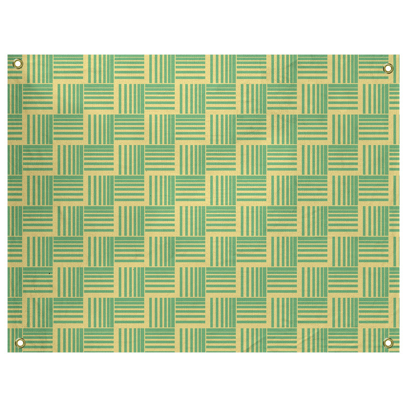 Tapisserie, H 26 po x l 36 po, Vert/jaune