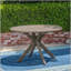 Table de salle à manger d'extérieur ronde en bois d'acacia avec base en X