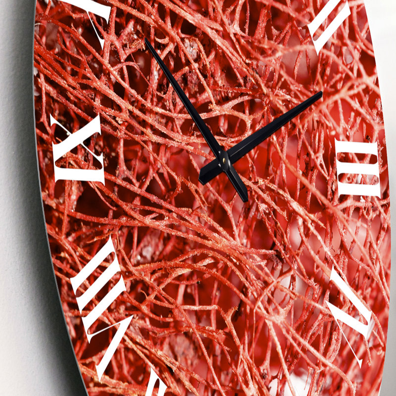 Red Macro Texture - Modern wall clock, Small