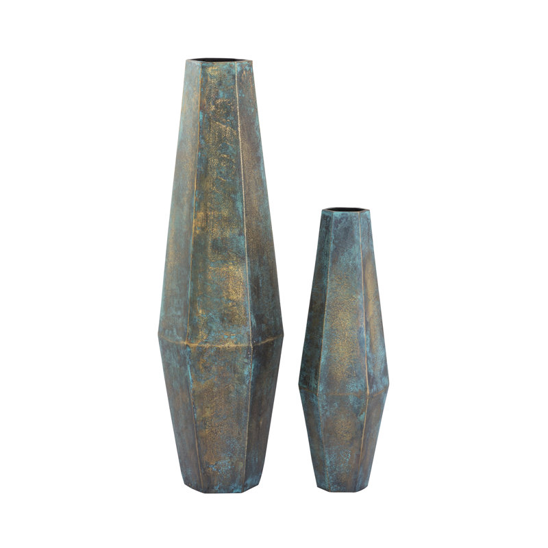 Vase Erwin - ensemble de 2 laiton oxydé