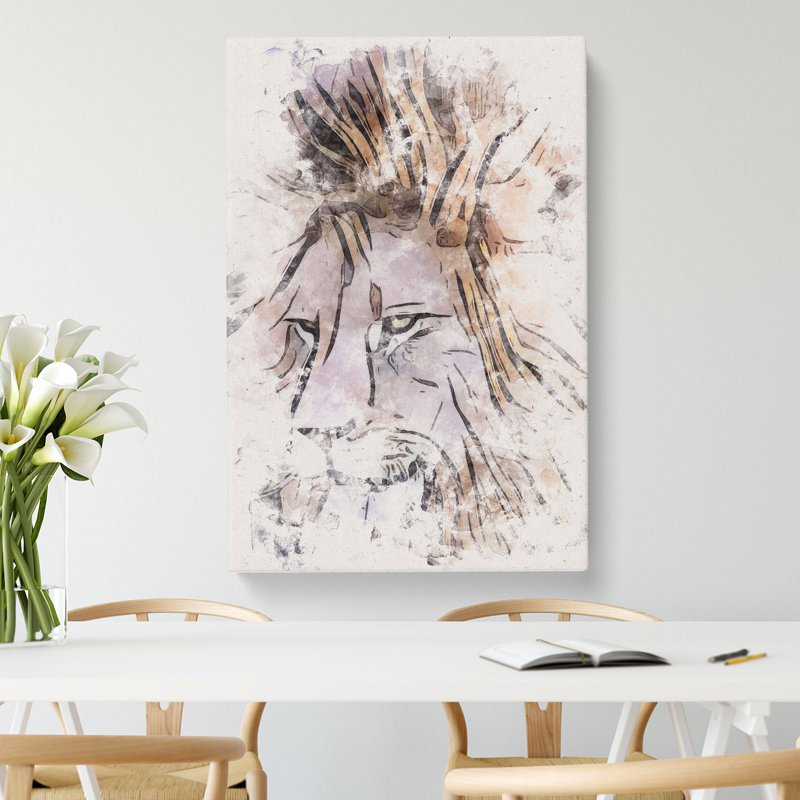 Abstract Lion Art - Wrapped Canvas, 91cm H x 60cm W x 3cm D