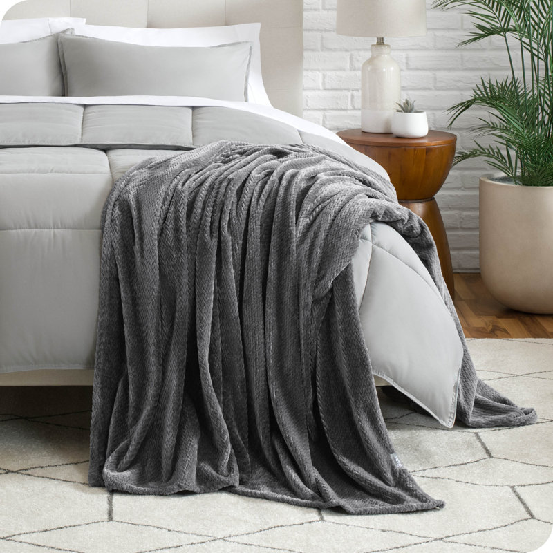 Couverture texturée Microplush, Gris, Double/Grand