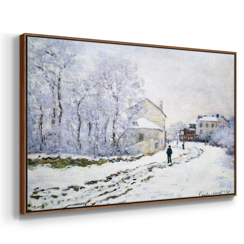 «Snow In Argenteuil», 1875, reproduction d'art sur toile, H 17 po x l 25 po x P 2 po, Noyer