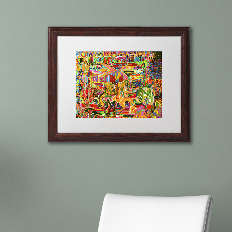 « electric carnival », reproduction d’impression encadrée, H 11 po x l 14 po x P 0,5 po, Blanc, Cadre brun