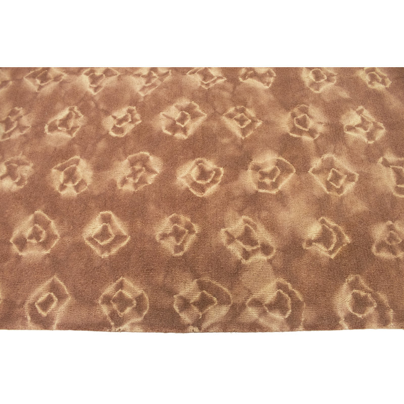 Tapis brun rouille moderne 5X8