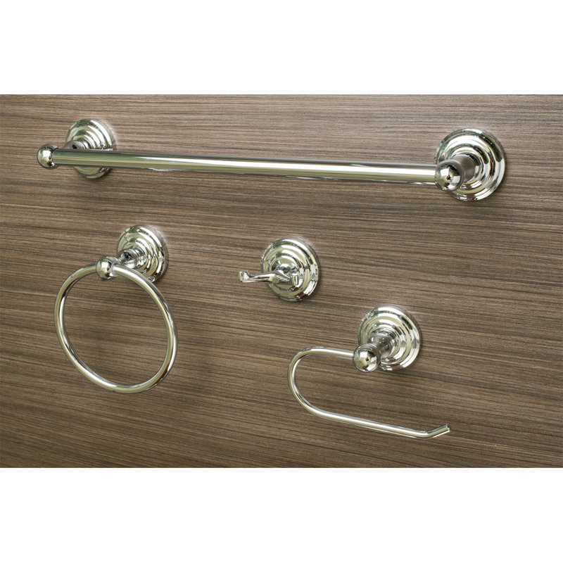 Boulder 4 - Piece Bathroom Hardware Set, Polished Chrome