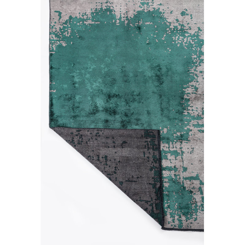 Rapture Green/Gray Abstract Luxury Area Rug, Rectangle 7'10" x 9'10"