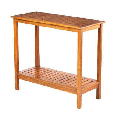 Acacia Rectangular Potting Table, Light Brown – Versatile Wooden Workstation for Garden, Balcony, or Garage