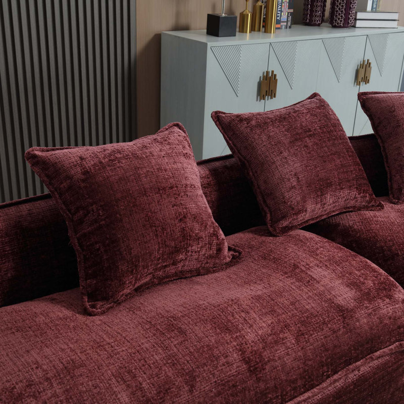 Modular U-Shaped Sectional Sofa with Pillows for 5