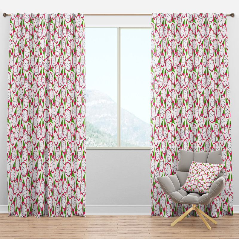 Panneau de rideau simple semi-diaphane avec passe-tringle Tropical, l 52 po x L 120 po