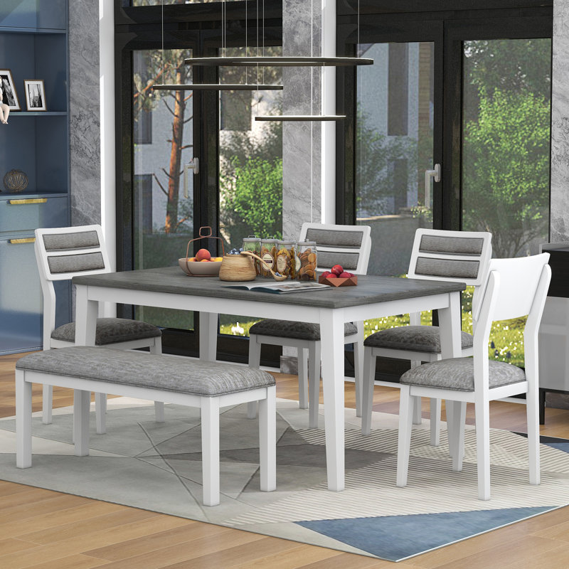 Ensemble repas 6 personnes Vacchiano, Gris, Blanc