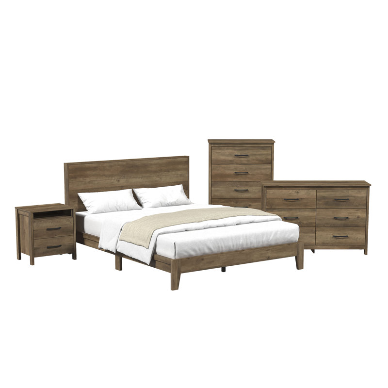 Marlieke 5 Piece Bedroom Set, Knotty Oak, Queen