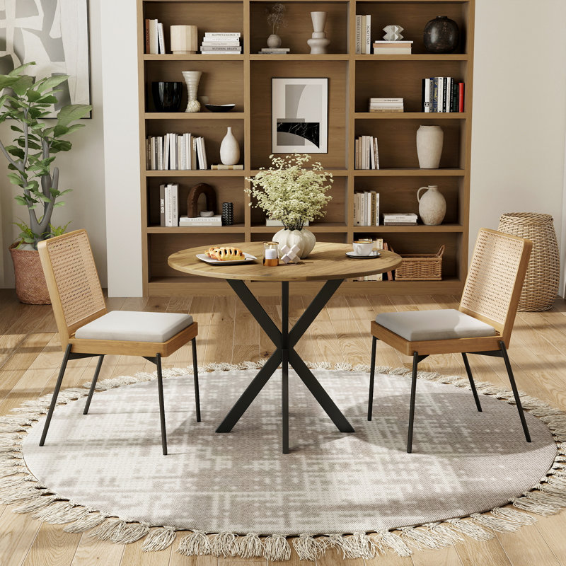 Ensemble de table de salle à manger moderne et moderne avec chaises 2/4 Mid-Century, ensemble de cuisine de style industriel pour petits espaces, salle à manger