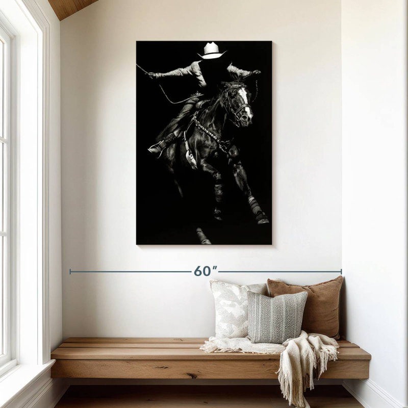 Lelar Scratchboard Rodeo III, 45" H x 30" W