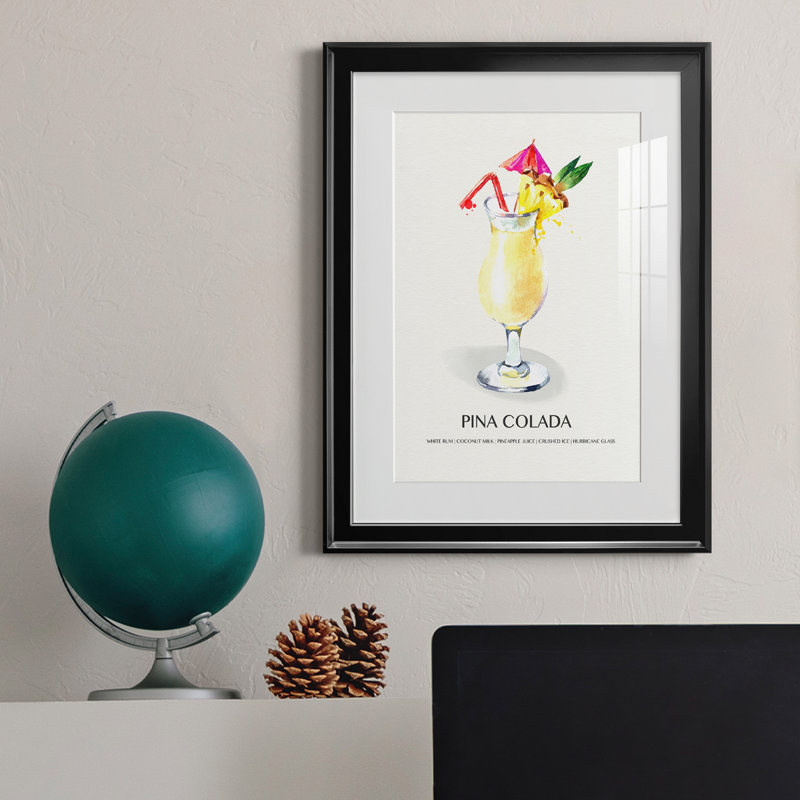 Pina Colada - peinture encadrée, Noir, H 22,5 po x l 30,5 po x P 1,5 po