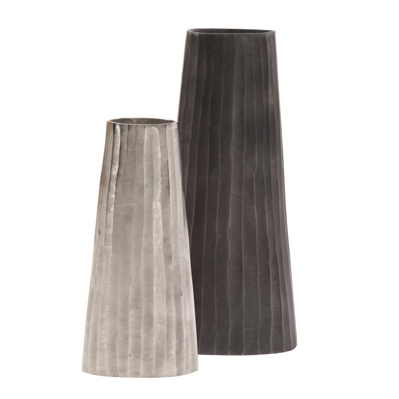 Metal Floor Vase, Graphite Gray, 22" H x 10" W x 10" D