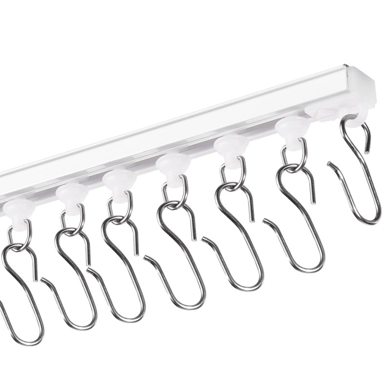 Ceiling Curtain Track Set 9.9 FT/3 Meter Self Adhesive Room Divider White