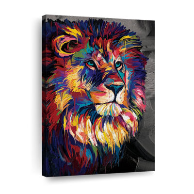 «Majestic Lion Abstract Color», reproduction sur toile