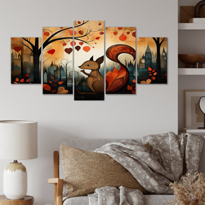 «Squirrel Landscape For Nursery» - ensemble d'art mural d'écureuil