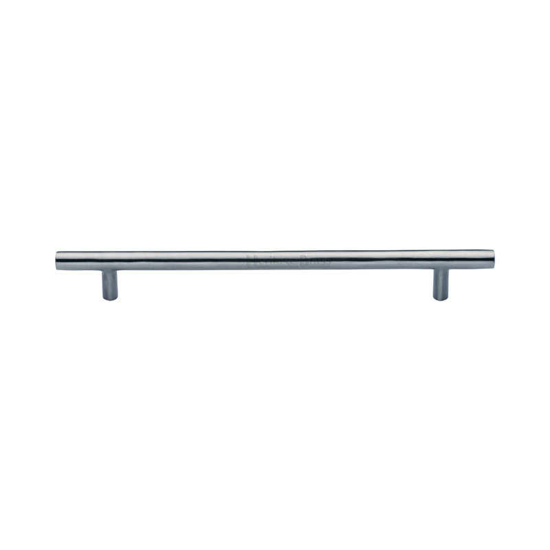 Heritage Brass Heritage Cabinet Pull Bar Design, 22.4cm H x 1.1cm W x 3.2cm D, Satin Chrome