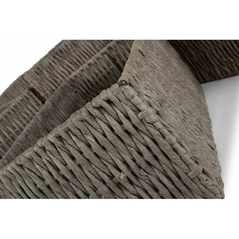 Bay Isle Home 4 Piece Wicker Grey Paper Rope Storage Basket Set ...