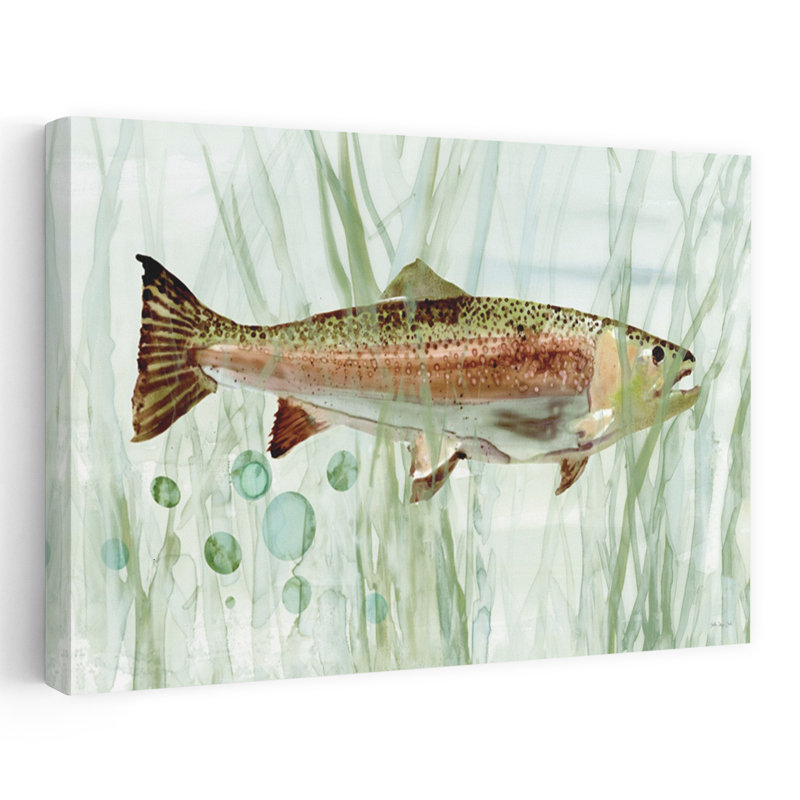 Lac, poisson, 1, réaliste, contemporain, poisson, nature, faune, H 16 po x l 24 po