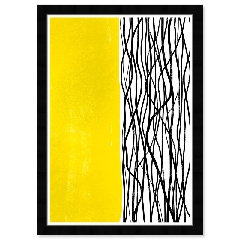 Abstract Yellow Lines - Reproduction d'art graphique encadré
