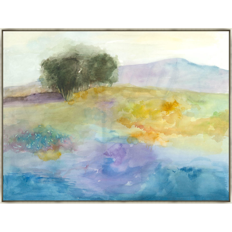 Flowery Hill Print by Helen Parker, 25.5" H x 33.5" W, Image Gel Brush
