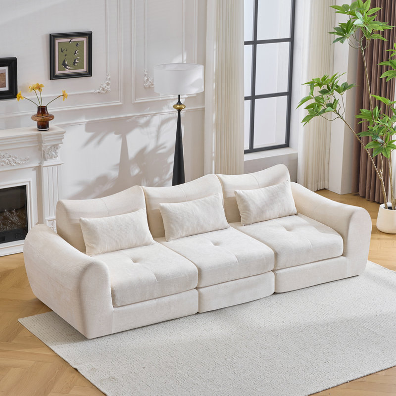 Canapé-lit modulaire, canapé-lit pliant convertible, Blanc