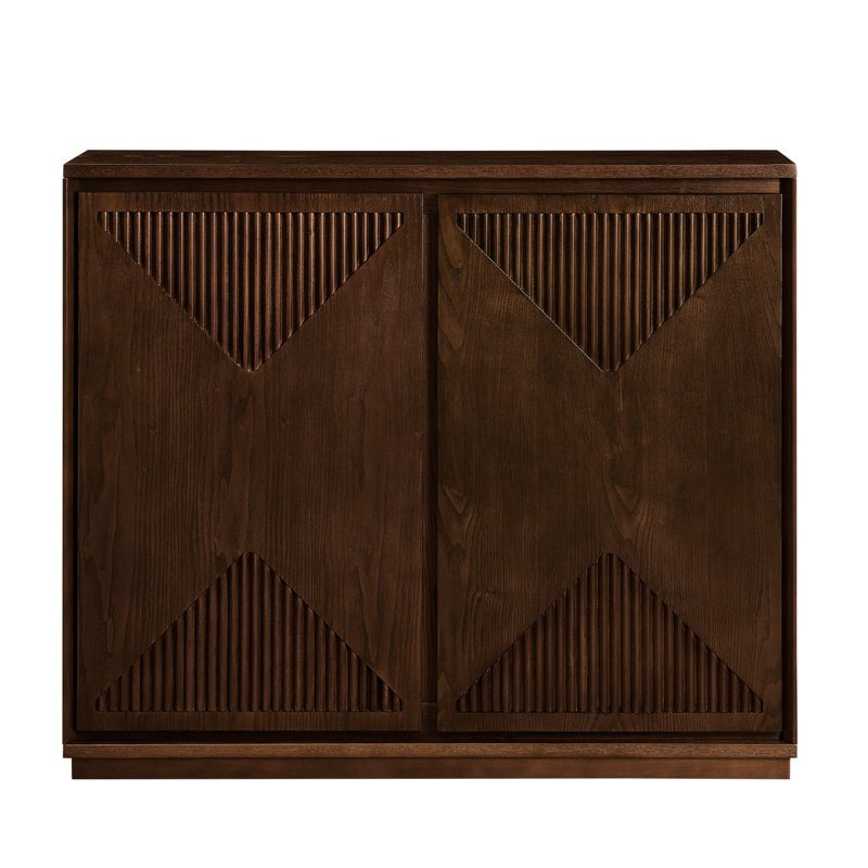 Buffet Mid-Century moderne avec rangement, Noyer foncé