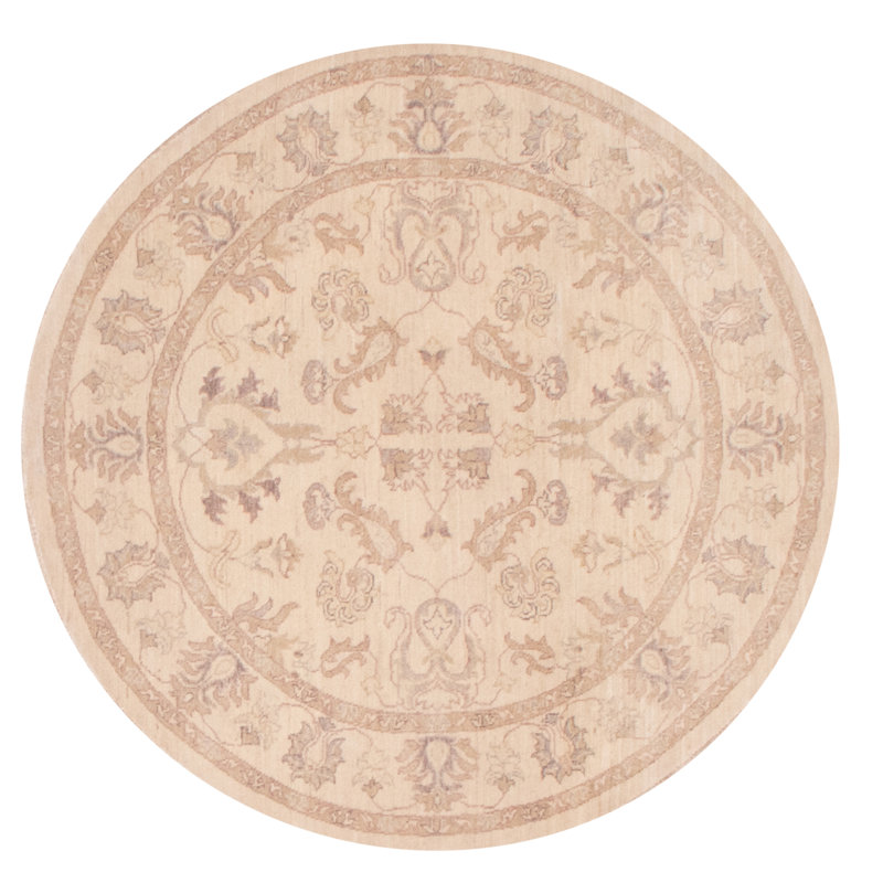 Tapis crème Peshawar Oushak 5 pi 1 po x 5 pi 1 po