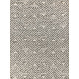 Eaton Chevron Hand-Knotted Charcoal/Ivory Area Rug