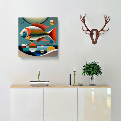 Fish Bauhaus Painting No.1 - Wrapped Canvas