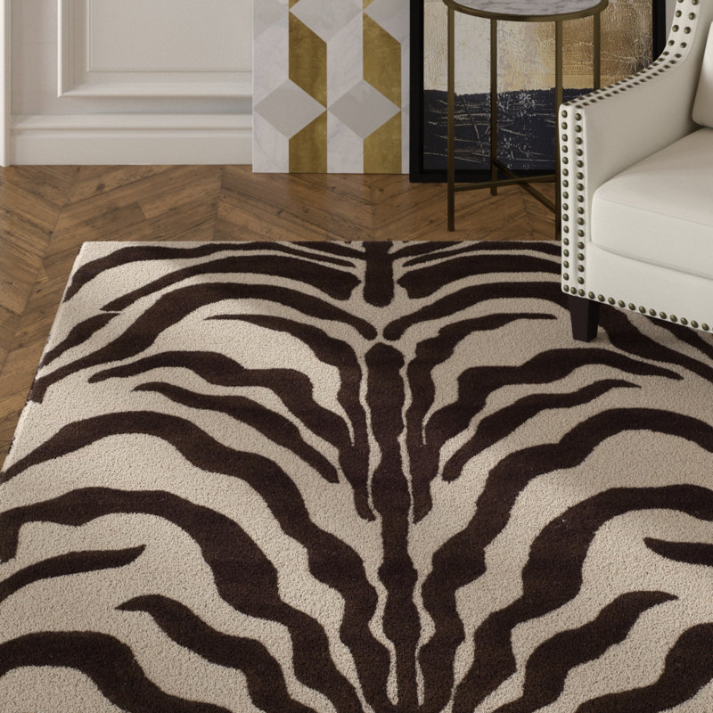 Cambridge Hand Tufted Wool Animal Print Rug, Rectangle 4' x 6'