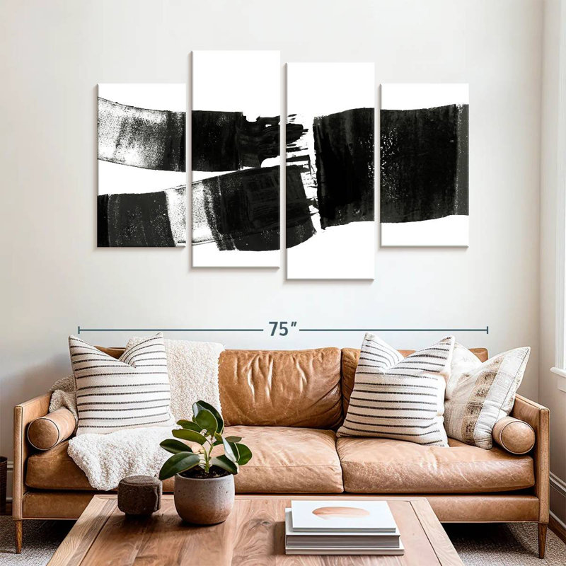 Avery brossé abstrait, H 42 po x l 68 po