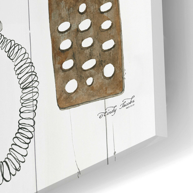 «Kitchen Tools» par Cindy Jacobs, art mural en verre acrylique, H 12 po x l 24 po x P 0,2 po
