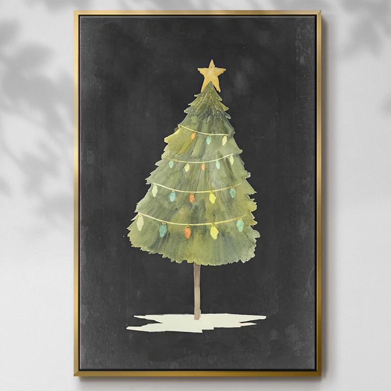 " Christmas Glow I ", Gold, 41" H x 27" W x 1.5" D
