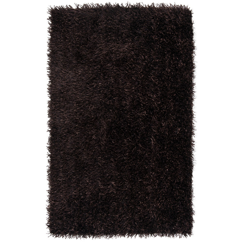 Assar Handmade Tufted Chocolate Area Rug, Rectangle 4' x 6'
