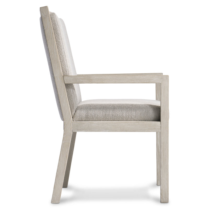 Tawny Upholstered Wood Arm Chair with Cushions