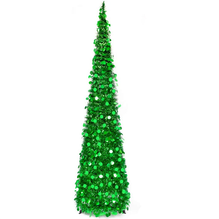 Hastings Home 59-in W x 24.5-in H Green Rolling Christmas Tree