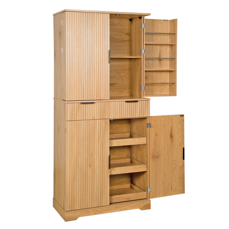 Armoire de rangement sur pied 72 pouces, Chêne