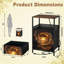 Table de chevet 2 tiroirs avec station de charge, table de chevet avec ports USB et amp; Table de chevet noire Outlets avec tablette Dramatic Golden Sky Swirling Clouds